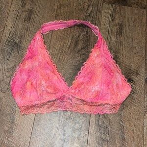 Gilly Hicks halter lace bralette with removable pads